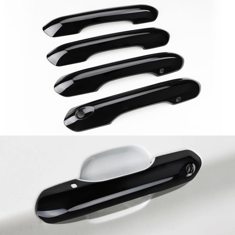 DLOVEG Exterior Door Handle Cover Compatible for 2020 2021 2022 2023 2024 2025 Ford Explorer Accessories Door Handle Protector TrimGlossy Black